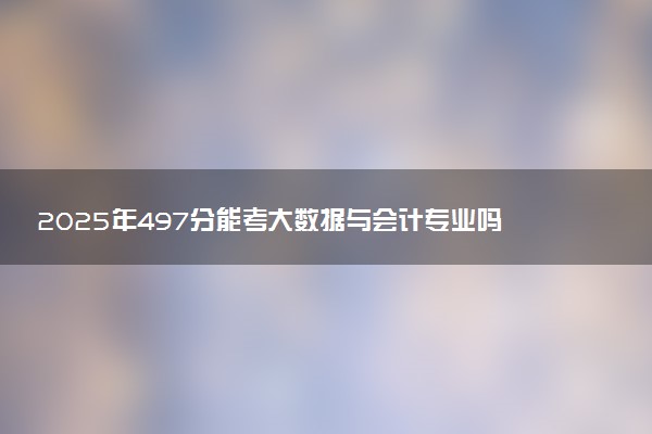 2025年497分能考大数据与会计专业吗 497分大数据与会计专业大学推荐
