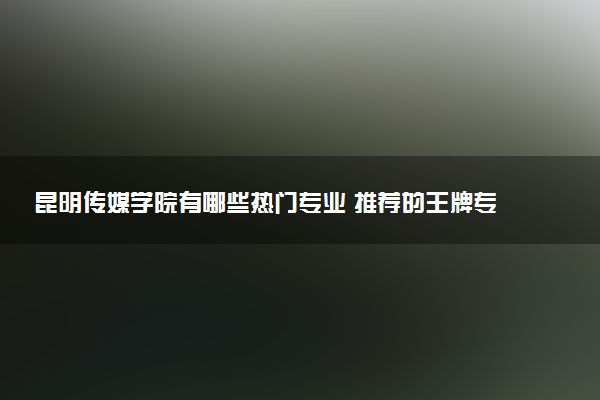 昆明传媒学院有哪些热门专业 推荐的王牌专业
