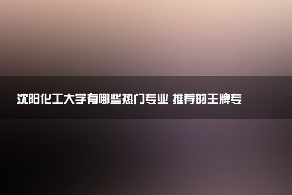 沈阳化工大学有哪些热门专业 推荐的王牌专业
