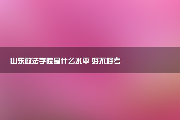 山东政法学院是什么水平 好不好考
