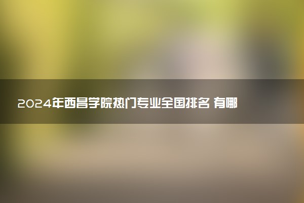 2024年西昌学院热门专业全国排名 有哪些专业比较好