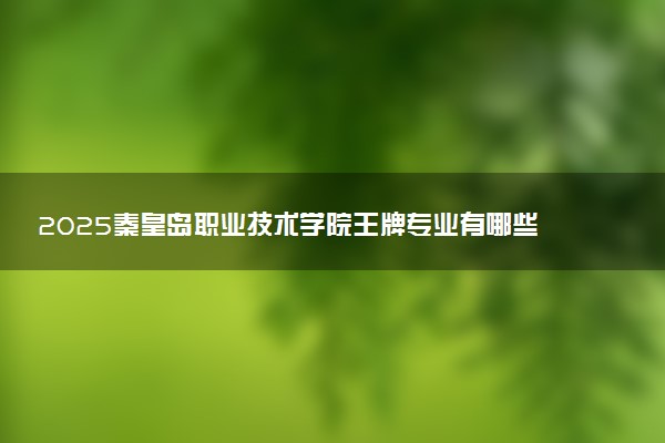 2025秦皇岛职业技术学院王牌专业有哪些 最好的专业是什么