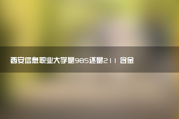 西安信息职业大学是985还是211 含金量怎么样
