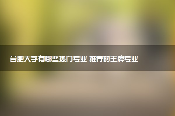 合肥大学有哪些热门专业 推荐的王牌专业