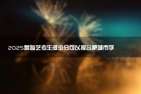 2025舞蹈艺考生多少分可以报合肥城市学院