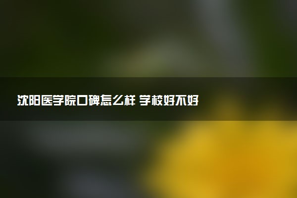 沈阳医学院口碑怎么样 学校好不好