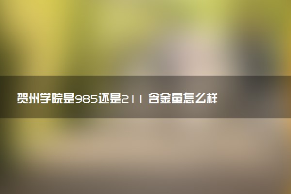 贺州学院是985还是211 含金量怎么样