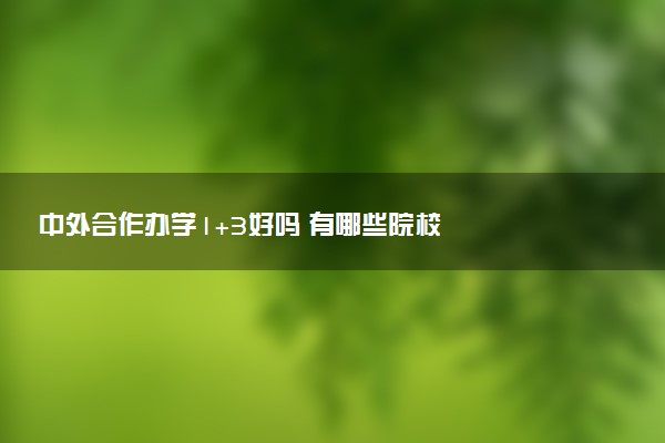 中外合作办学1+3好吗 有哪些院校