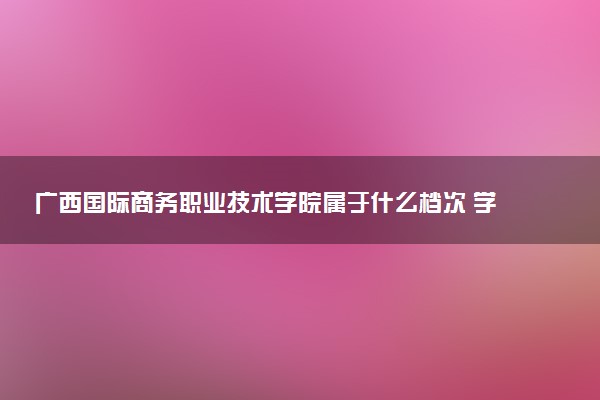 广西国际商务职业技术学院属于什么档次 学校好不好