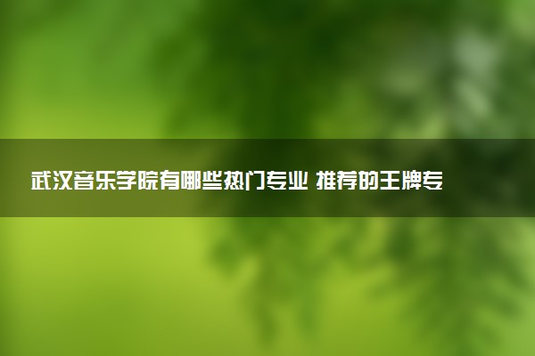 武汉音乐学院有哪些热门专业 推荐的王牌专业