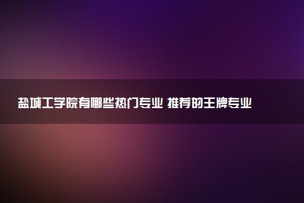 盐城工学院有哪些热门专业 推荐的王牌专业