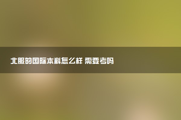 北服的国际本科怎么样 需要考吗