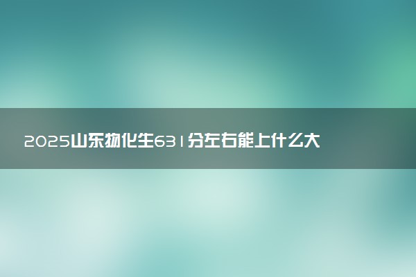 2025山东物化生631分左右能上什么大学 可以报考的院校名单
