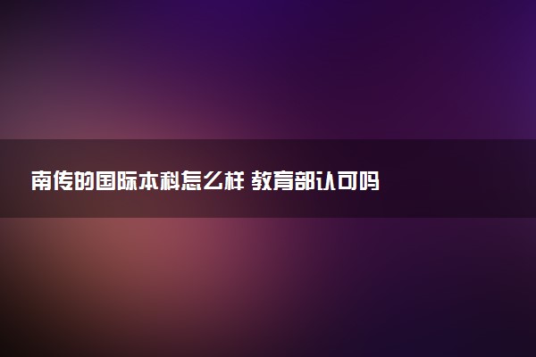 南传的国际本科怎么样 教育部认可吗