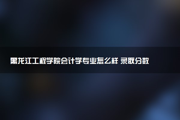 黑龙江工程学院会计学专业怎么样 录取分数线多少