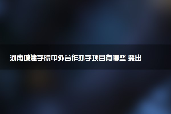 河南城建学院中外合作办学项目有哪些 要出国吗
