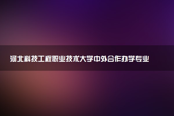 河北科技工程职业技术大学中外合作办学专业有哪些 好就业吗