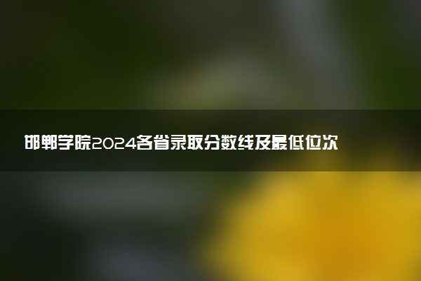 邯郸学院2024各省录取分数线及最低位次是多少