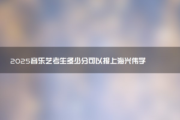 2025音乐艺考生多少分可以报上海兴伟学院