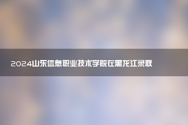 2024山东信息职业技术学院在黑龙江录取分数线 各专业分数及位次