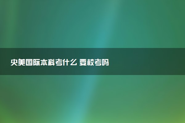 央美国际本科考什么 要校考吗