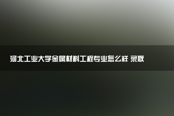 河北工业大学金属材料工程专业怎么样 录取分数线多少