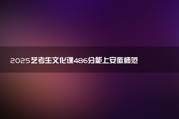 2025艺考生文化课486分能上安徽师范大学吗
