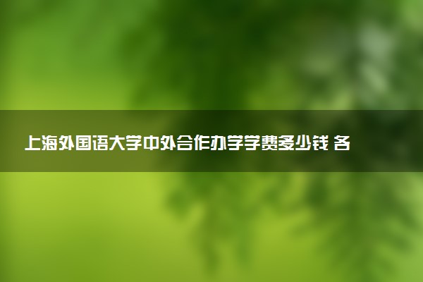 上海外国语大学中外合作办学学费多少钱 各专业收费标准