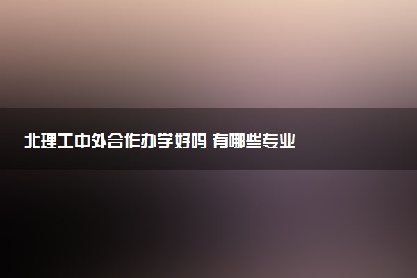 北理工中外合作办学好吗 有哪些专业