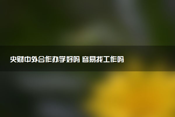 央财中外合作办学好吗 容易找工作吗