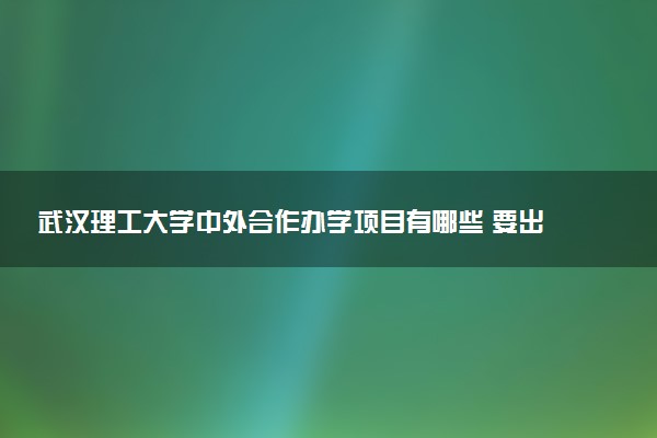 武汉理工大学中外合作办学项目有哪些 要出国吗