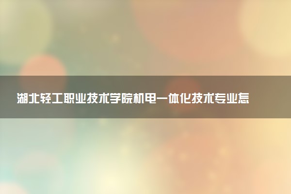 湖北轻工职业技术学院机电一体化技术专业怎么样 录取分数线多少