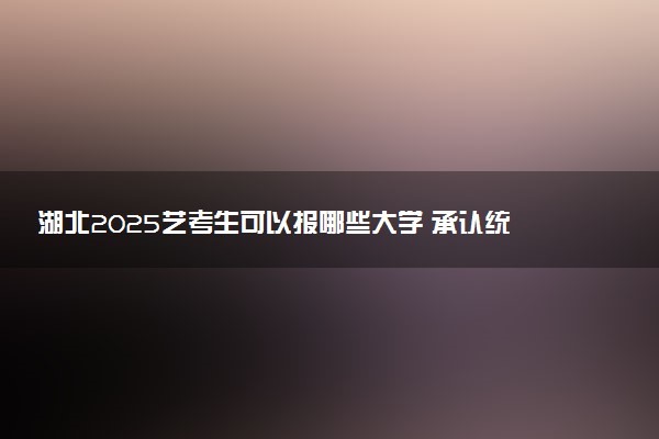 湖北2025艺考生可以报哪些大学 承认统考/联考成绩的院校