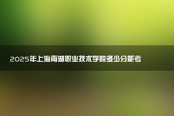 2025年上海南湖职业技术学院多少分能考上 最低分及位次