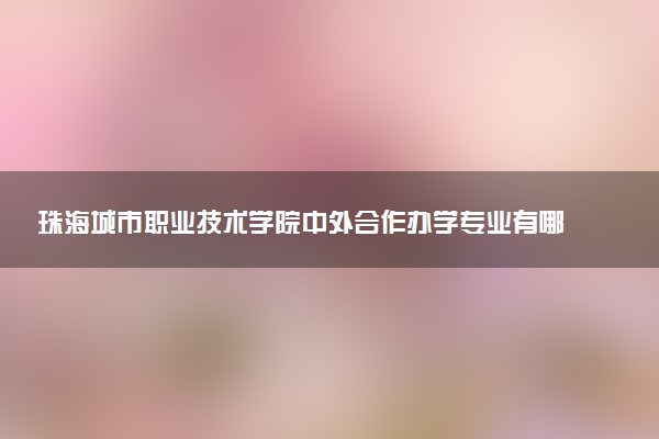 珠海城市职业技术学院中外合作办学专业有哪些 好就业吗