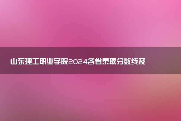 山东理工职业学院2024各省录取分数线及最低位次是多少