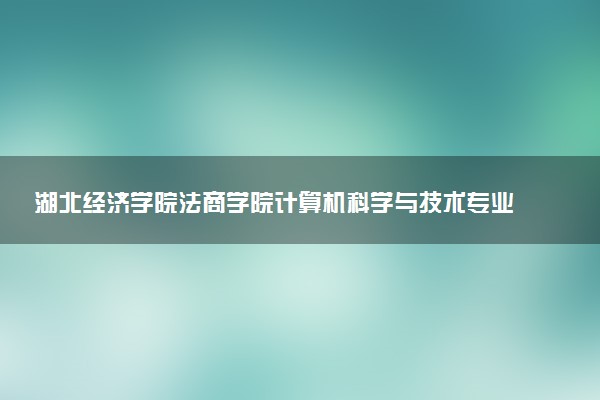 湖北经济学院法商学院计算机科学与技术专业怎么样 录取分数线多少
