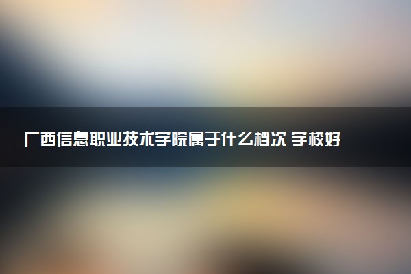 广西信息职业技术学院属于什么档次 学校好不好