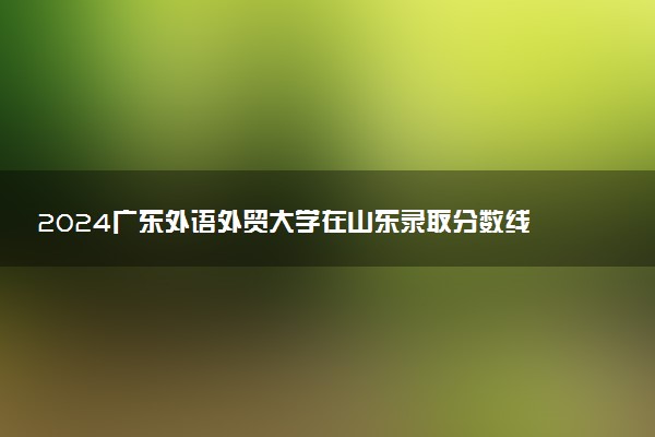 2024广东外语外贸大学在山东录取分数线 各专业分数及位次