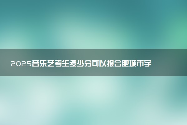 2025音乐艺考生多少分可以报合肥城市学院