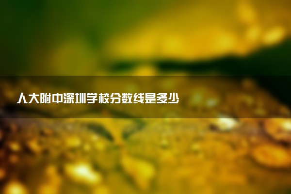 人大附中深圳学校分数线是多少