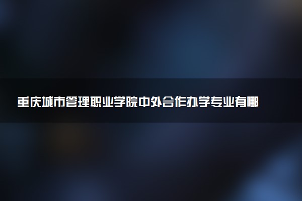 重庆城市管理职业学院中外合作办学专业有哪些 好就业吗