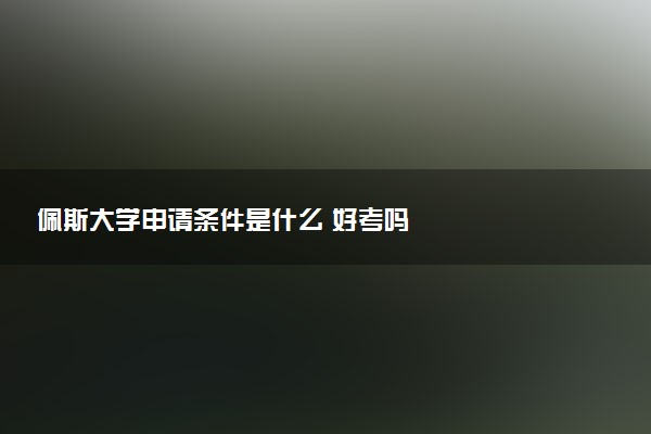 佩斯大学申请条件是什么 好考吗