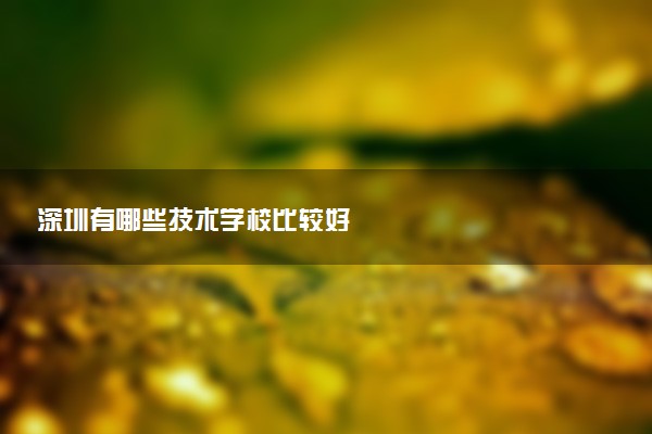 深圳有哪些技术学校比较好