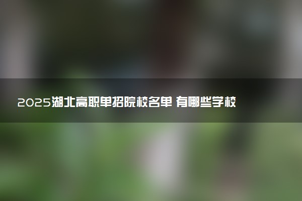 2025湖北高职单招院校名单 有哪些学校