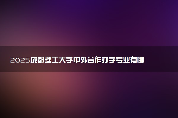 2025成都理工大学中外合作办学专业有哪些 代码是什么