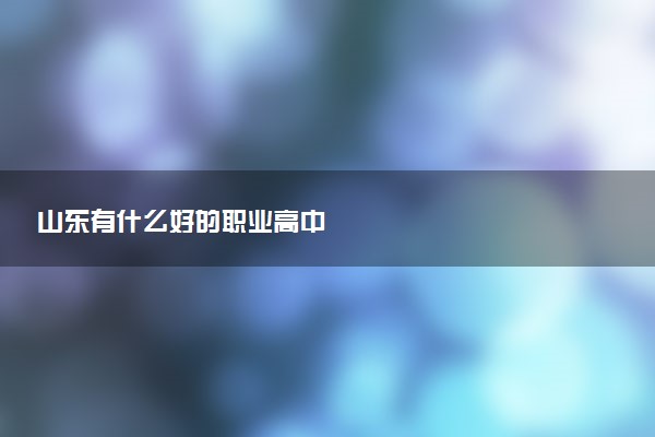 山东有什么好的职业高中