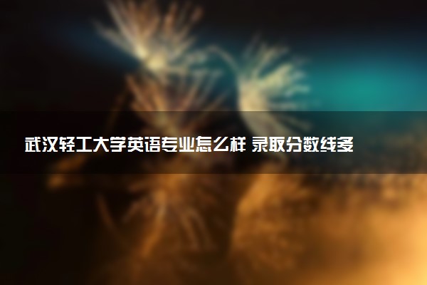 武汉轻工大学英语专业怎么样 录取分数线多少