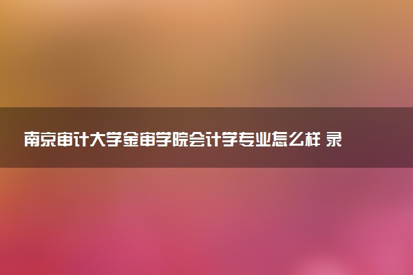 南京审计大学金审学院会计学专业怎么样 录取分数线多少