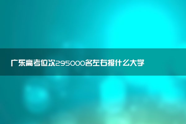 广东高考位次295000名左右报什么大学好（2025年参考）